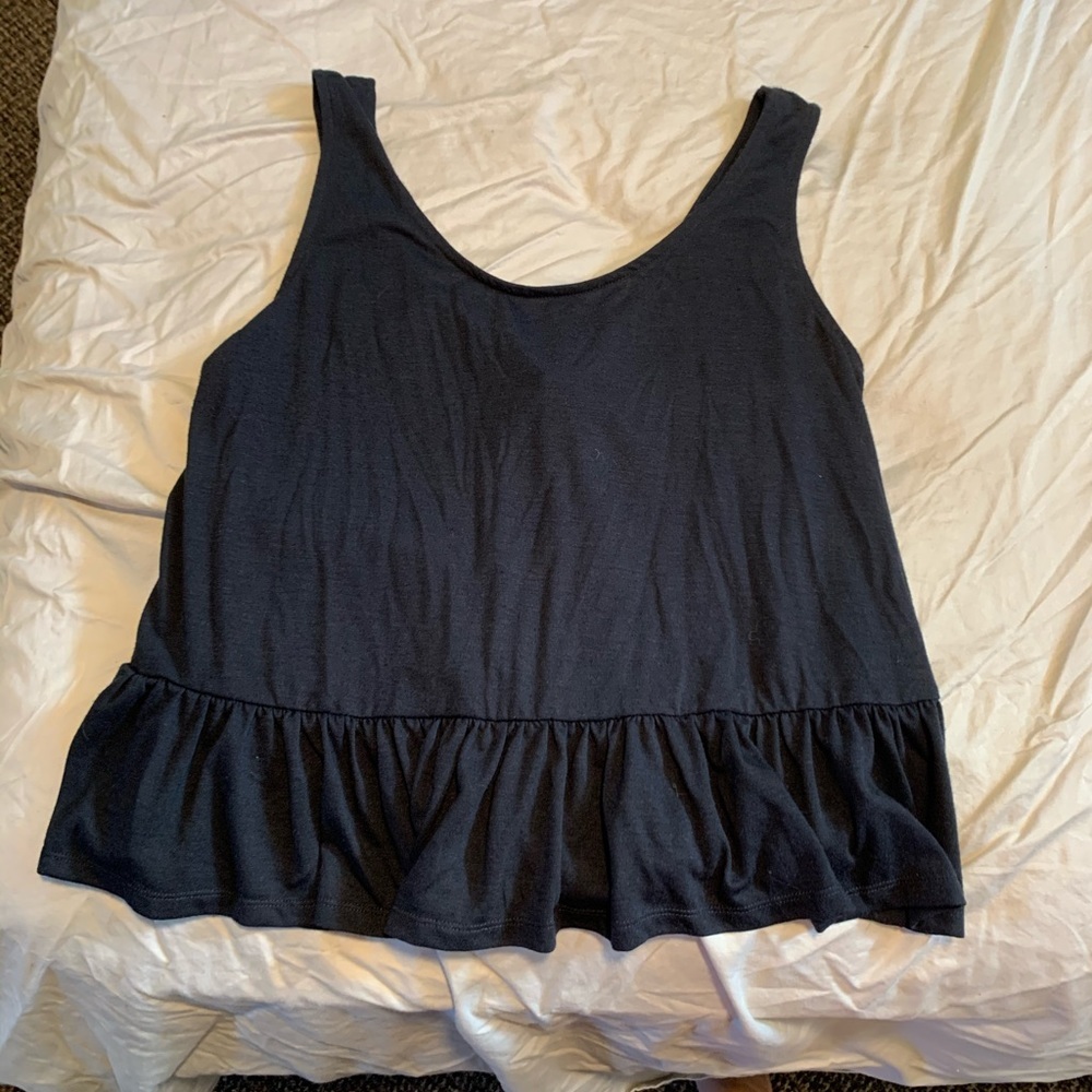 Peplum Navy Blue Bow Tie Tank